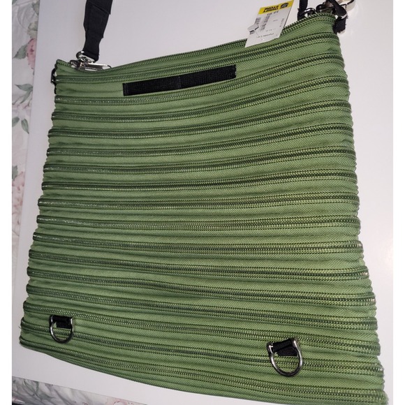 Bam Zipper Backpack Coverts Messenger Bag Green Large Y2K Nylon - Picture 5 of 8